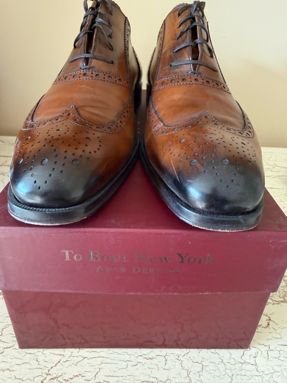 To Boot New York “Duke” Burnished Calf Wingtip Shoes – Men’s 11.5M - Picture 2 of 11